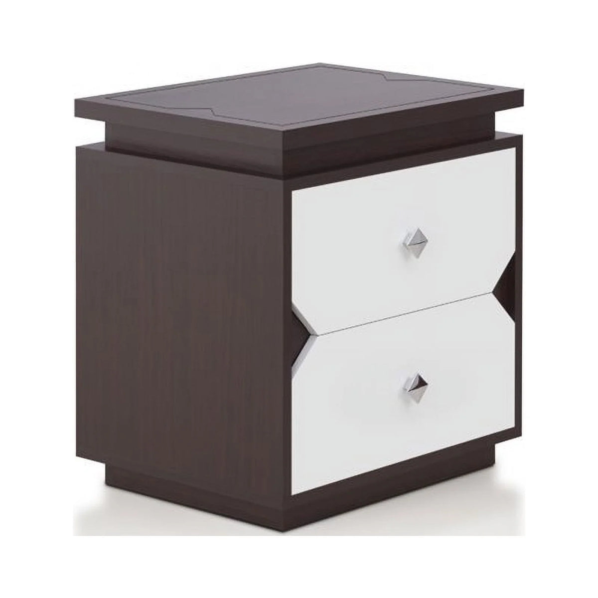 Contemporary Wood 2-Drawer End Table in Walnut U30066