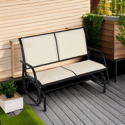 2-Person Outdoor Glider Bench Black R9117