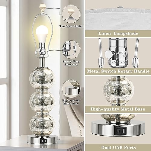 Set of 2 Glass Table Lamps Z658040