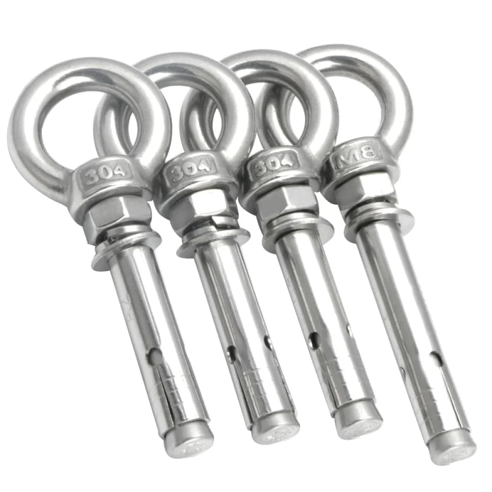 304 Stainless Steel Lifting Eye Bolt M6x50mm 4pcs U382875