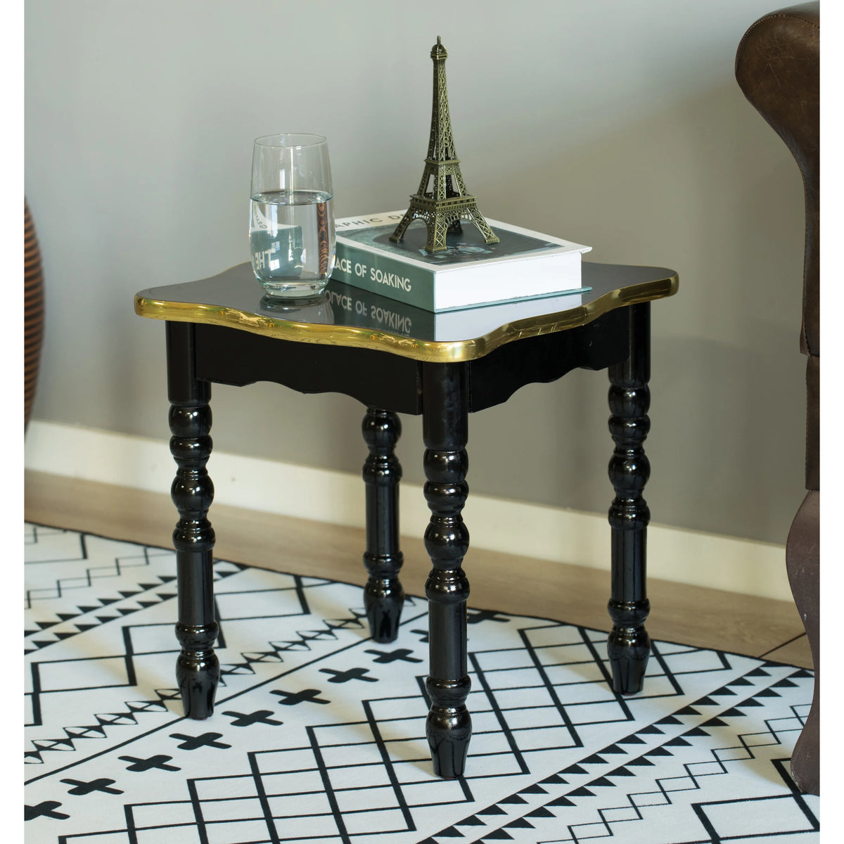 Square Wooden Side Table with Storage Shelf, White J1201
