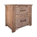 Brown Solid Mango Wood 2 Drawer Nightstand D653