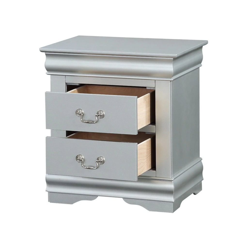 5pc Bedroom Set Twin Bed Dresser Chest Nightstand Mirror N410345