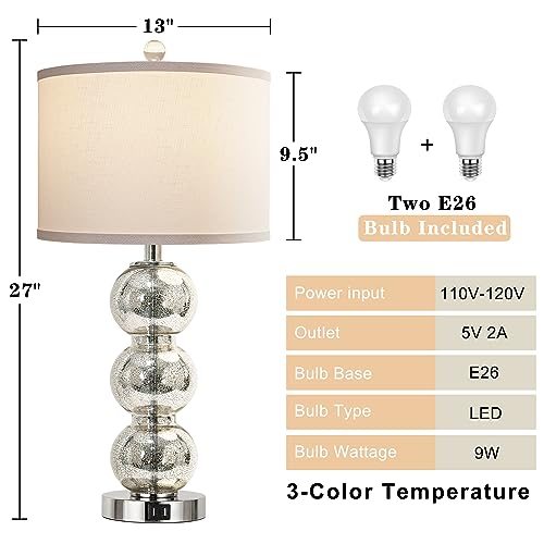 Set of 2 Glass Table Lamps Z658040