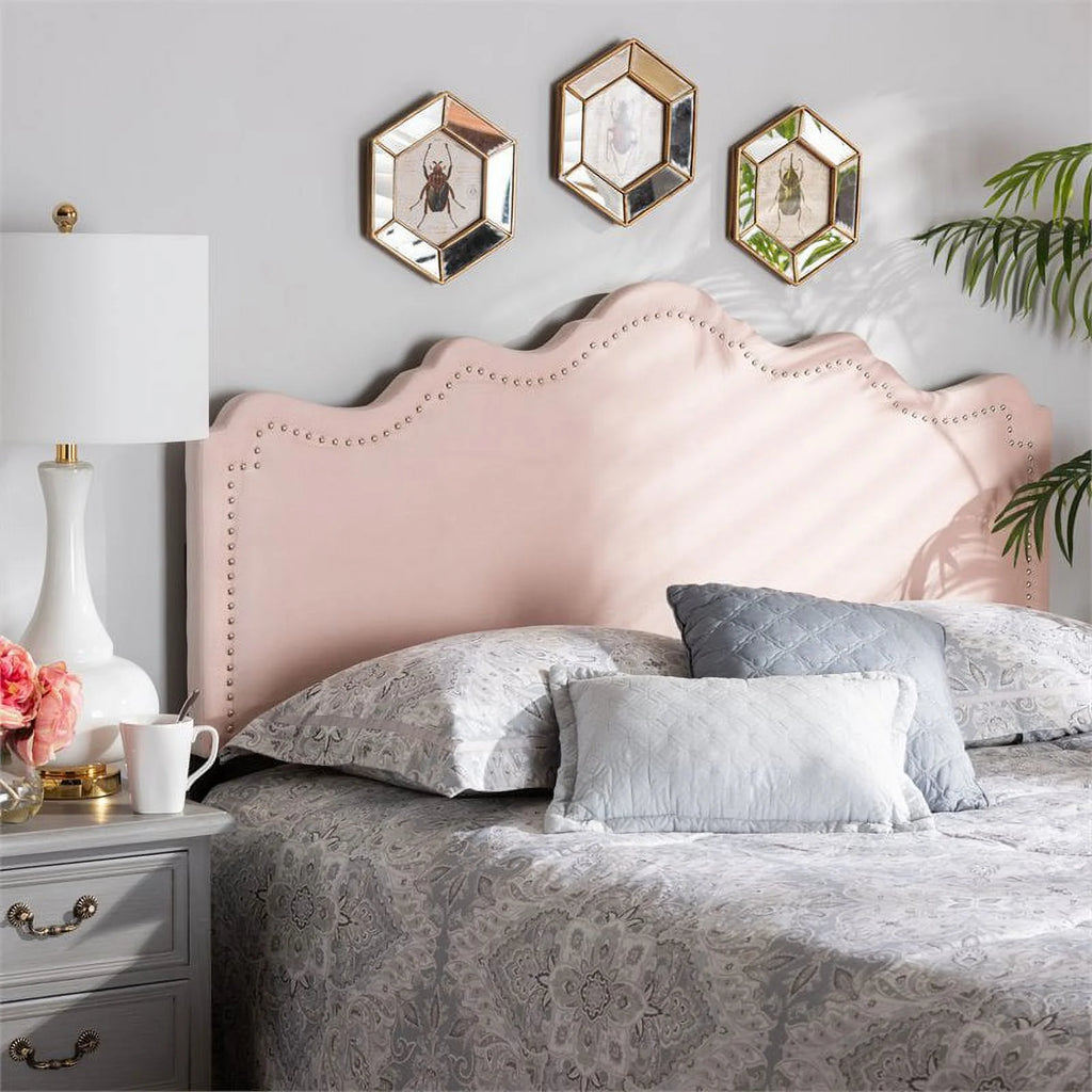Velvet Queen Headboard in Light Pink D421