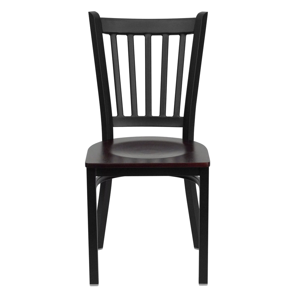 Black Vertical Back Metal Restaurant Chair I882