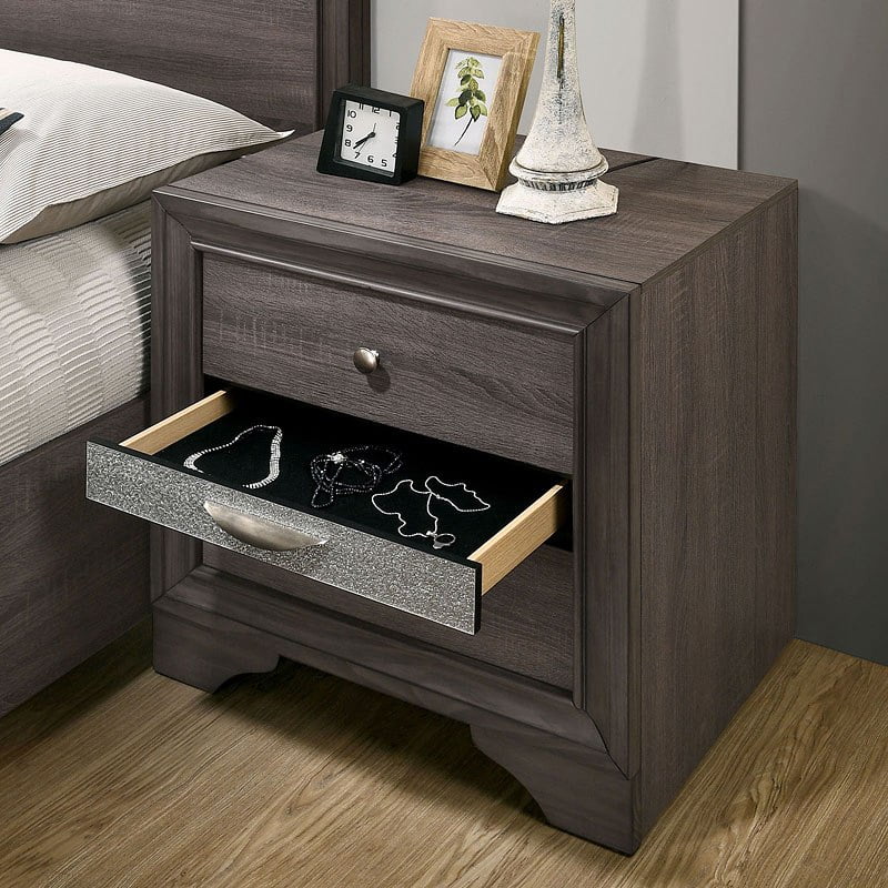 Gray Queen Size Solid Wood Bedroom Furniture 4pc Set A315