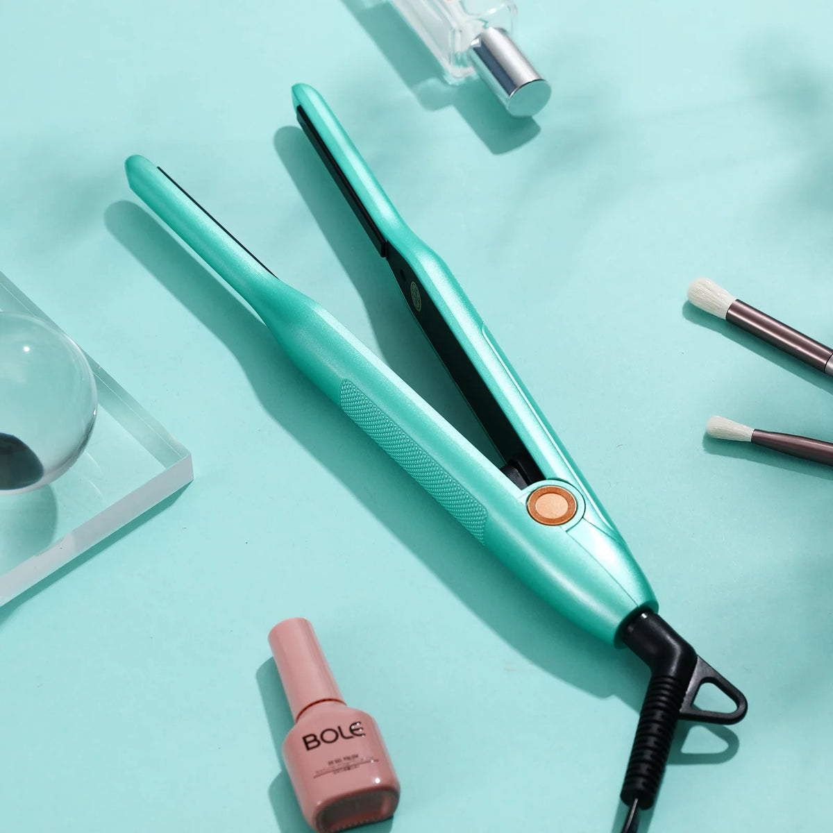 Green 0.3" Titanium Pencil Flat Iron Hair Straightener T9421