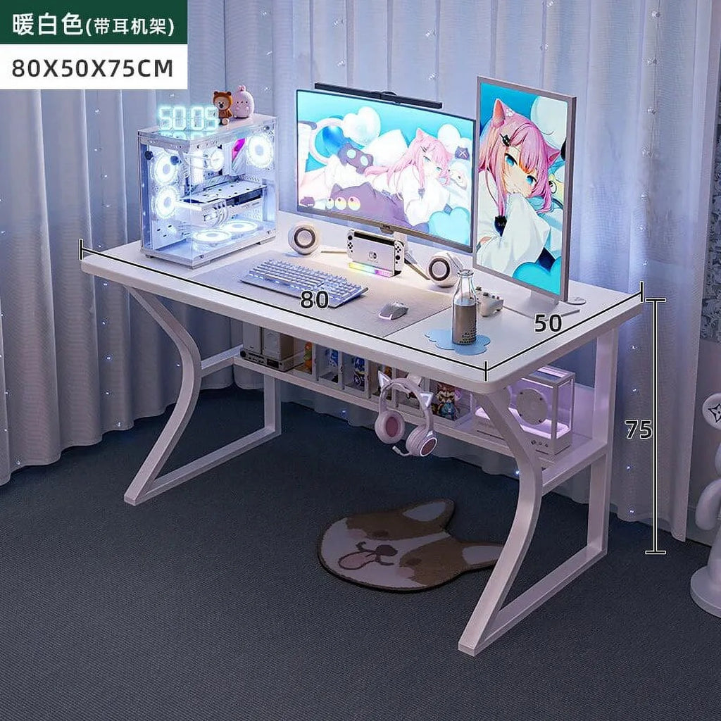 White Computer Desk and Chair Set L895841