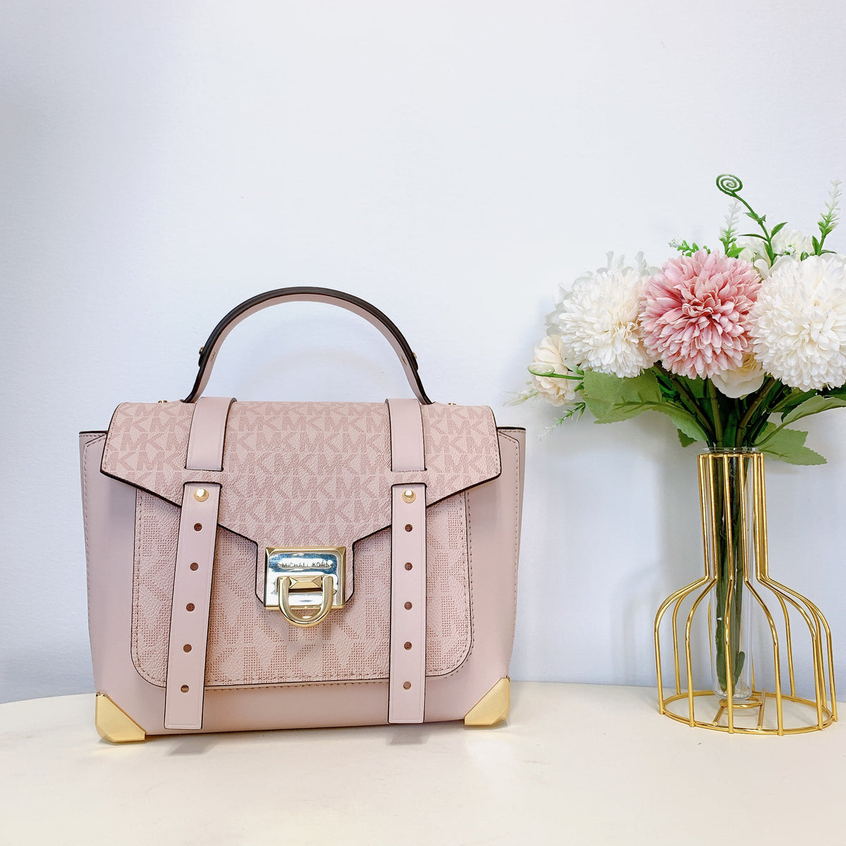 Medium Powder Blush PVC Top Handle Satchel Handbag L466961