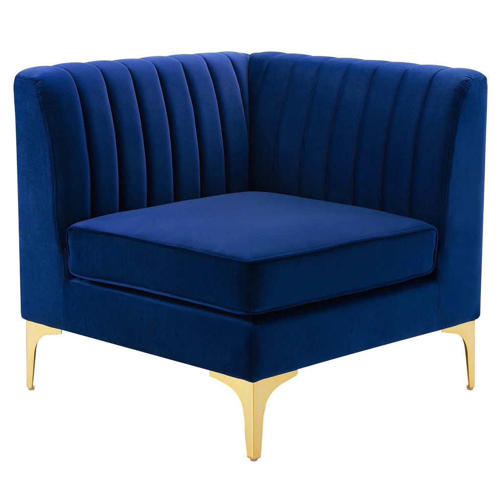 Navy Channel Tufted Performance Velvet Loveseat K59210