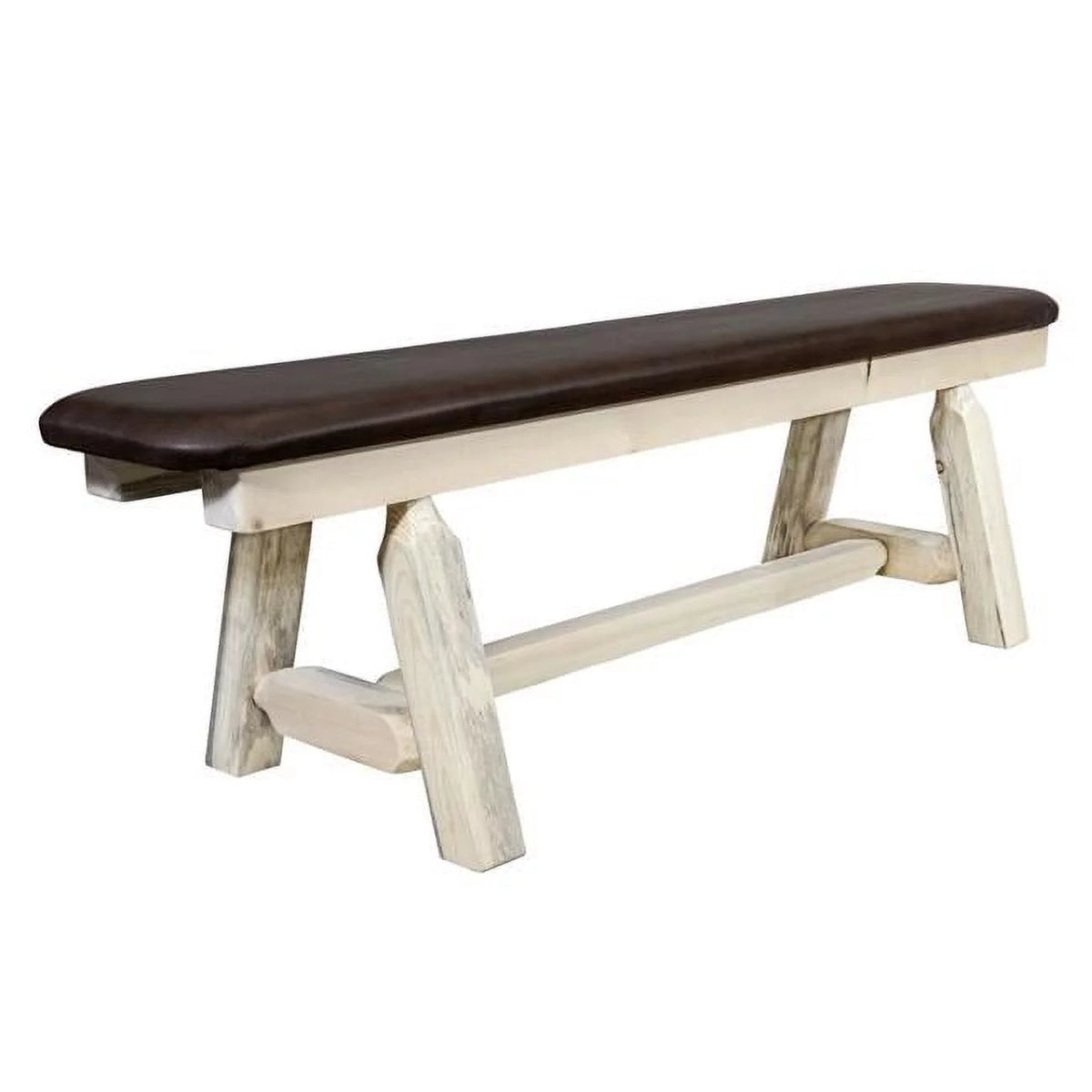 5 ft. Plank Style Bench with Saddle Upholstery X83514