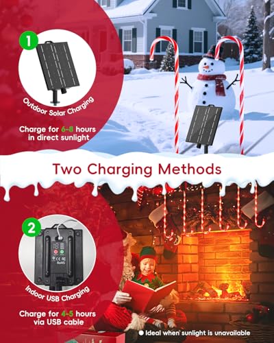 24 Pack 22" Solar Candy Cane Lights K57039
