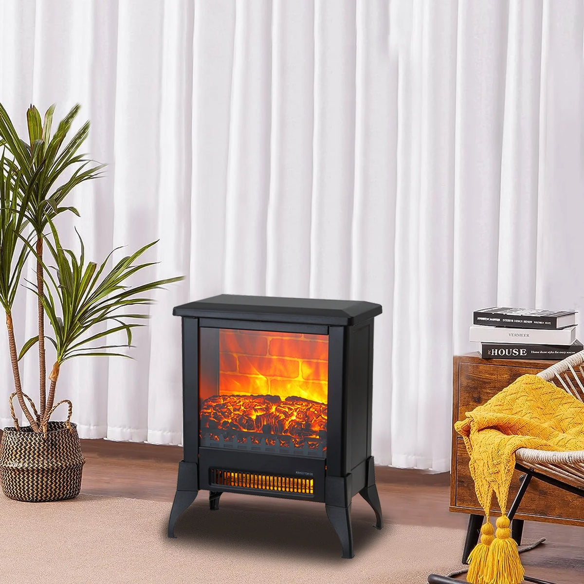 14" Freestanding Electric Fireplace Heater M228