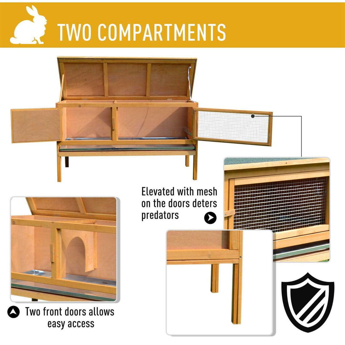Wooden Rabbit Hutch Z382