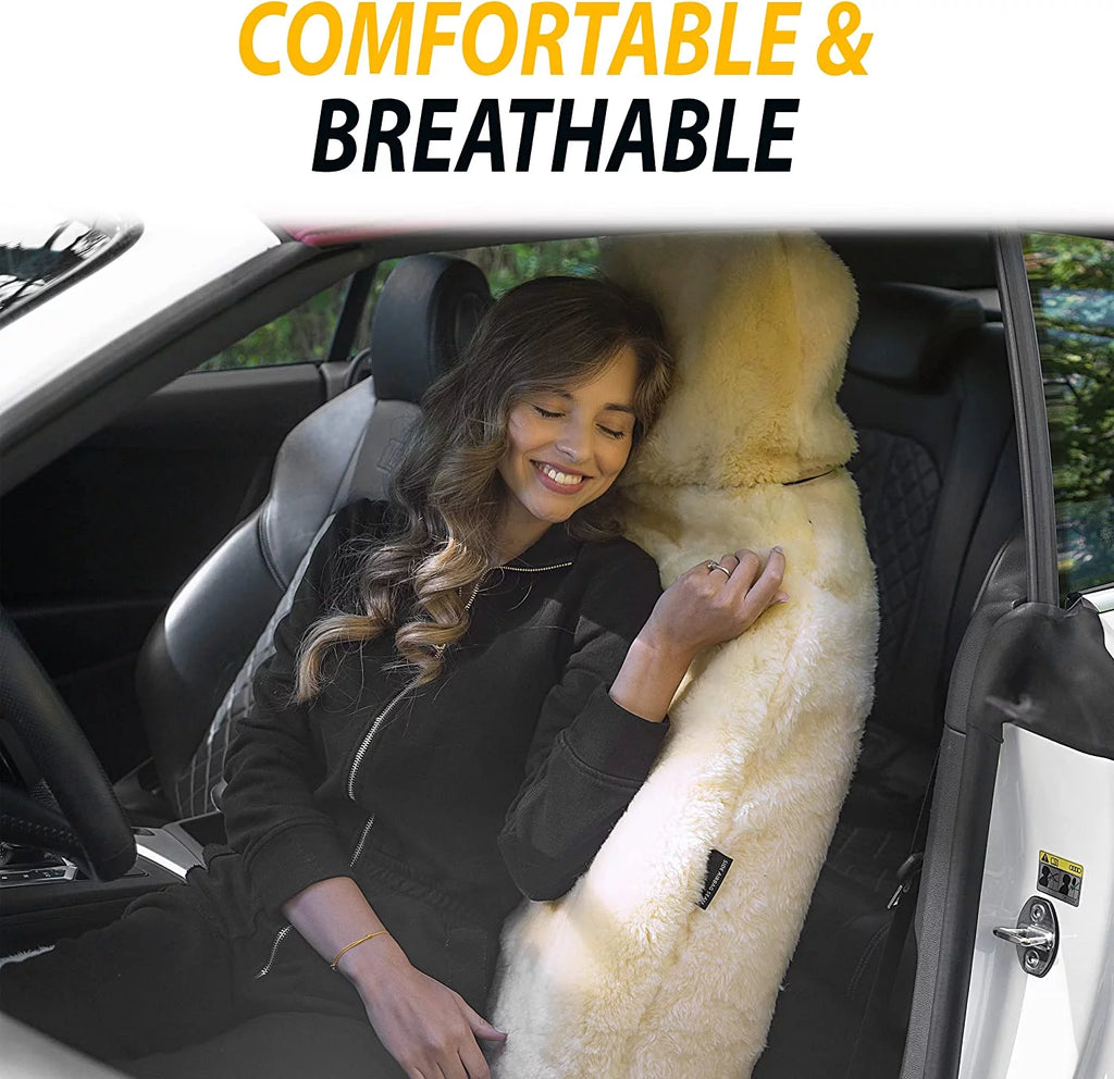 Ivory Sheepskin Car Seat Cover V451690