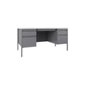 60" x 30" White Laminate Steel Double Pedestal Desk U81060