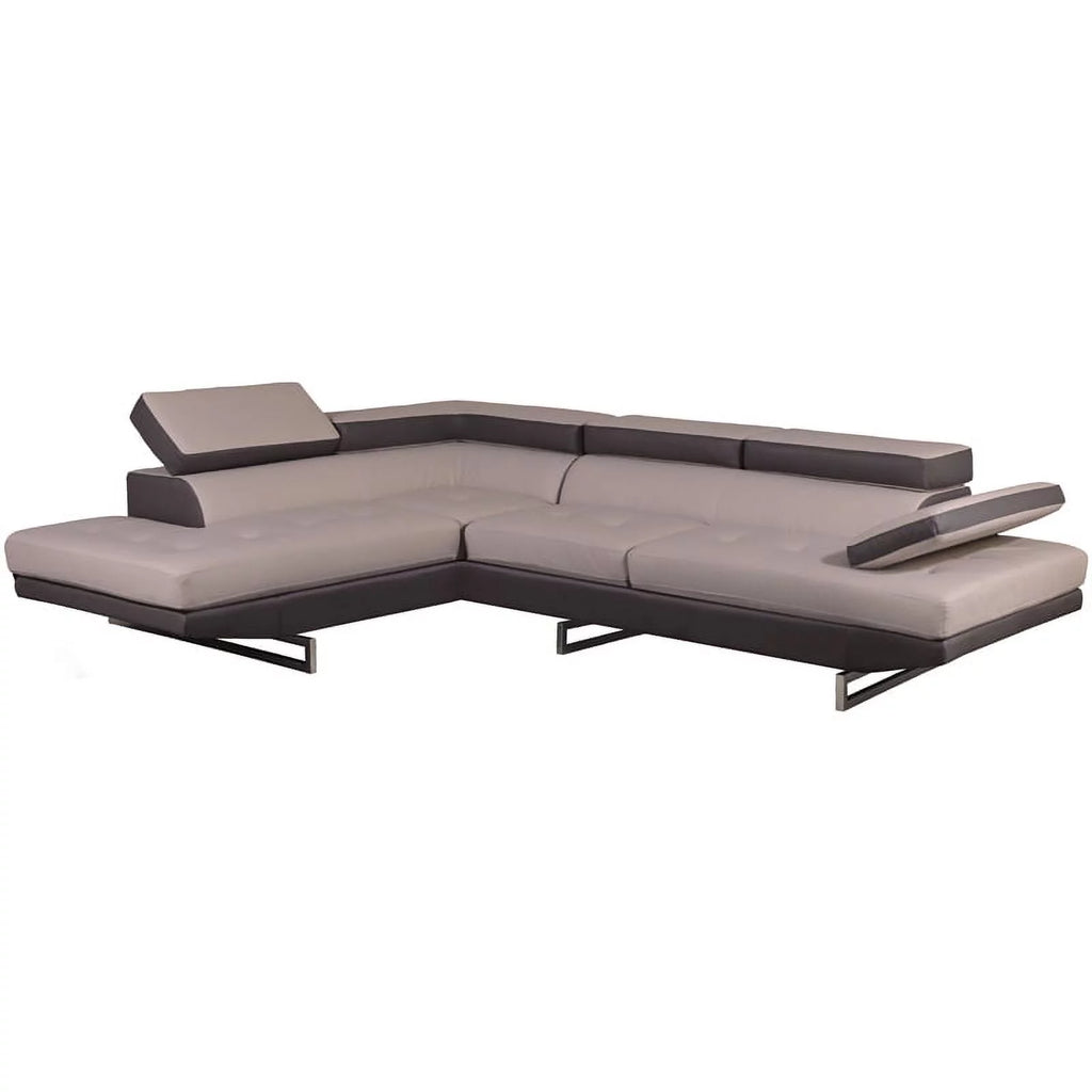 Faux Leather Sectional with Left Arm Facing J203