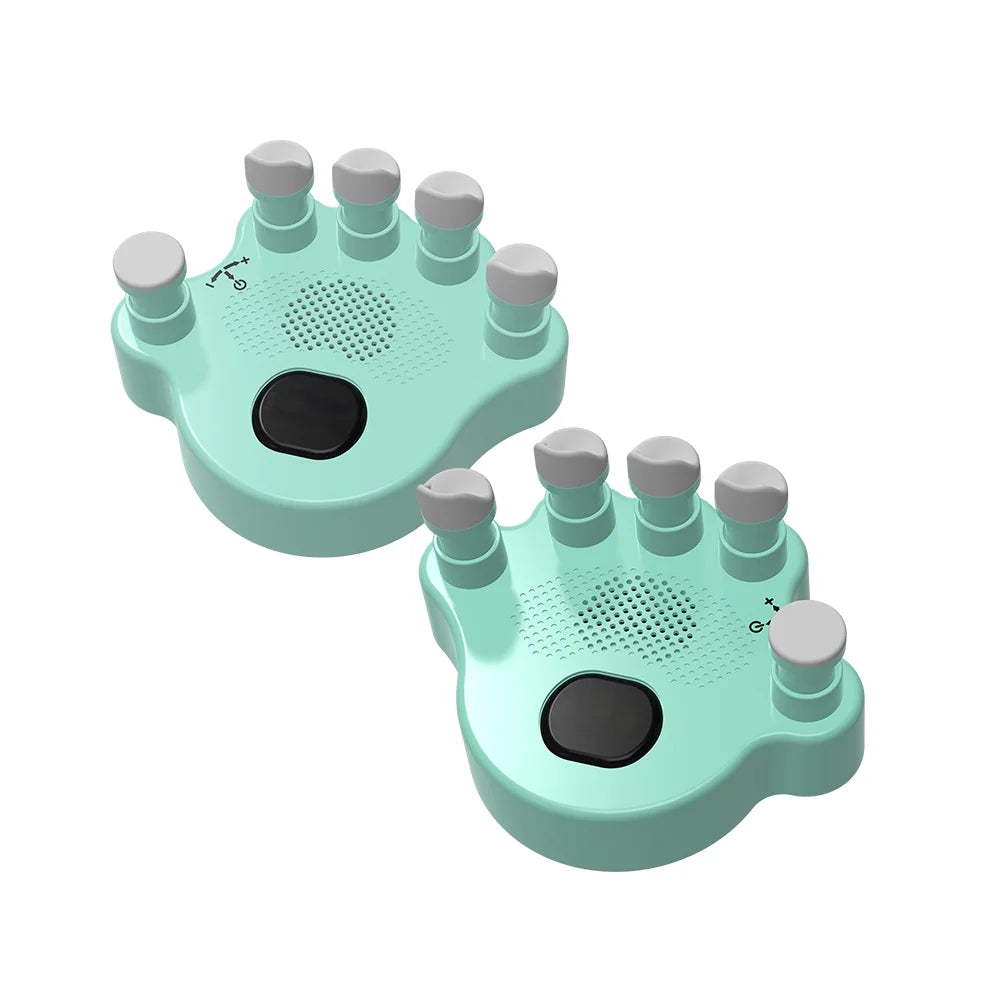 Hand Exerciser Trainer, 2Pcs Piano Hand Shape Corrector, Hand Strengthener with Speaker, Silicone Button, Anti-slip Design I85900