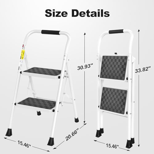 2 Step Folding Step Stool with Cushioned Handle G906
