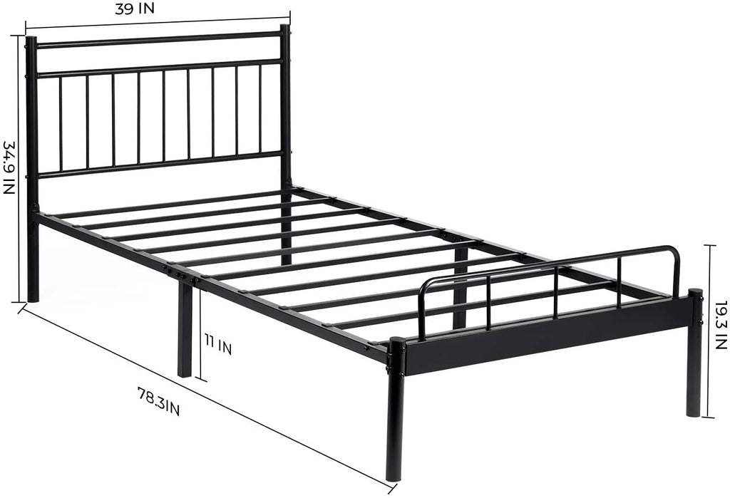Black Twin Bed Storage Frame J8205