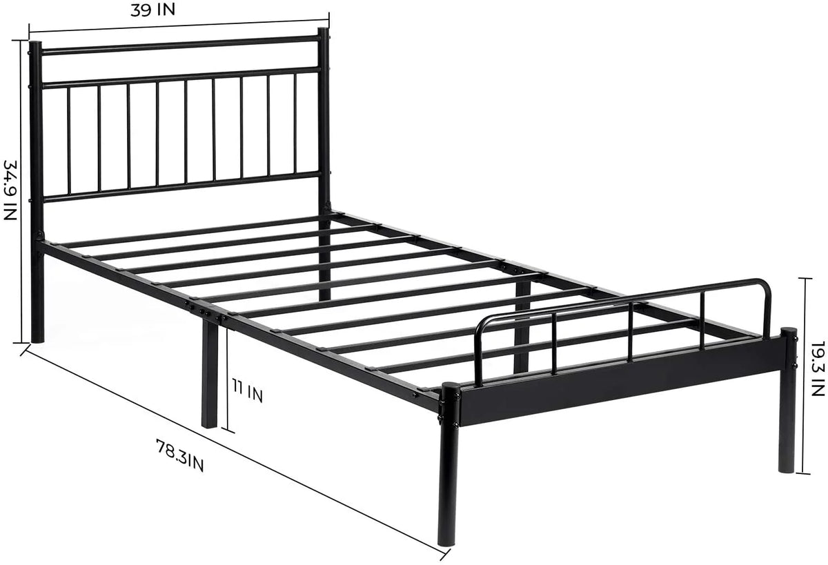 Black Twin Bed Storage Frame J8205