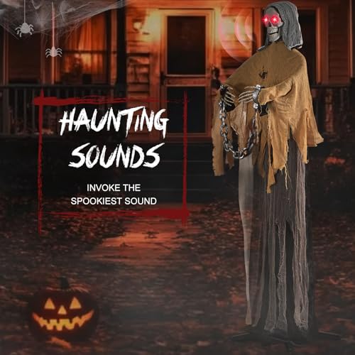 Animated Skeleton Witch with Glowing Eyes V3939