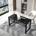 Black Tempered Glass Top Writing Desk S440
