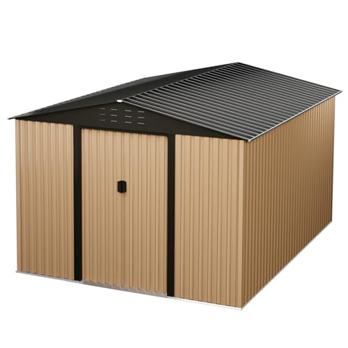 8 x 6 FT Metal Outdoor Storage Shed with Lock J804791