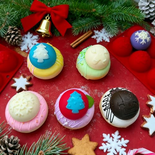 2 Pcs 8-Cavity Christmas Hot Cocoa Bomb Silicone Mold N857539