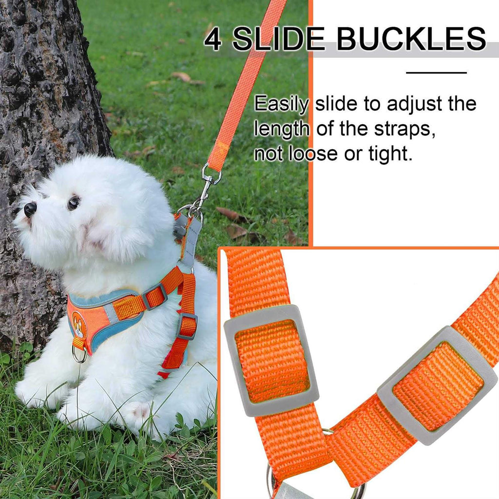 Adjustable Padded Reflective Dog Harness with 2 Leash Clips Z184