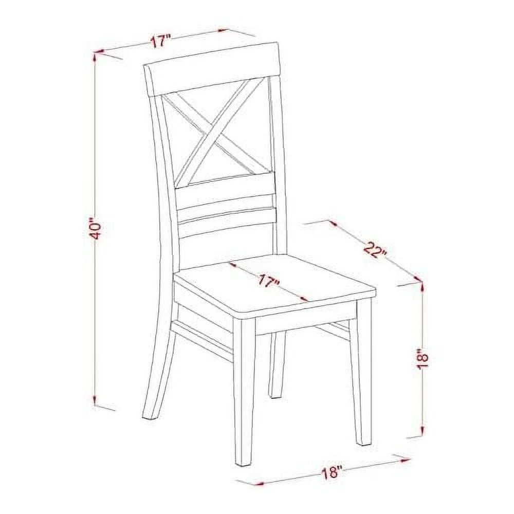 Black & Cherry Cross Back Wooden Seat Dining Chairs Set Of 2 E78861
