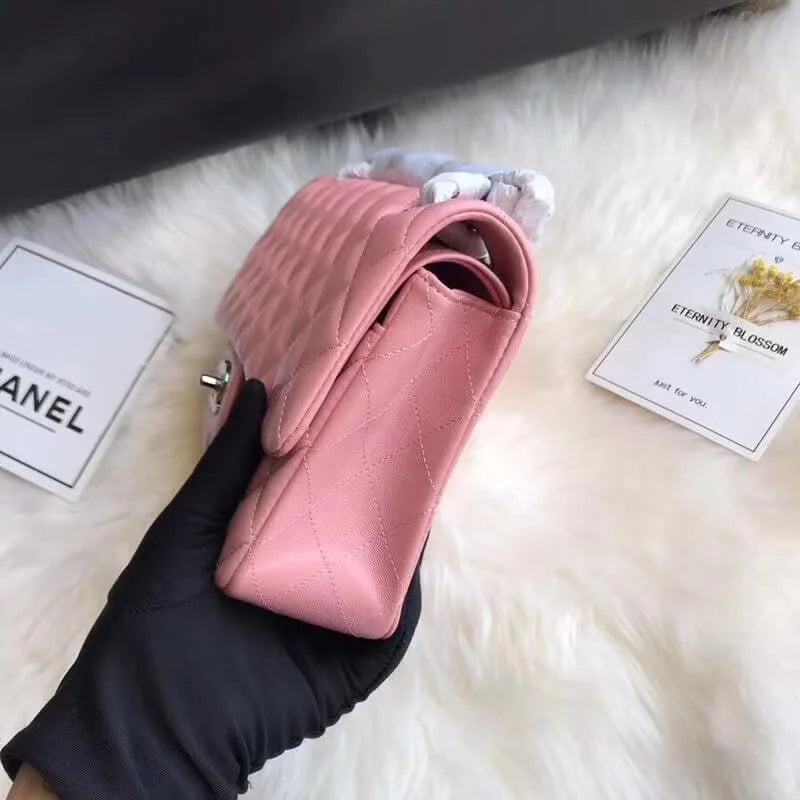 Pink Lambskin Leather Flap Bag T94332
