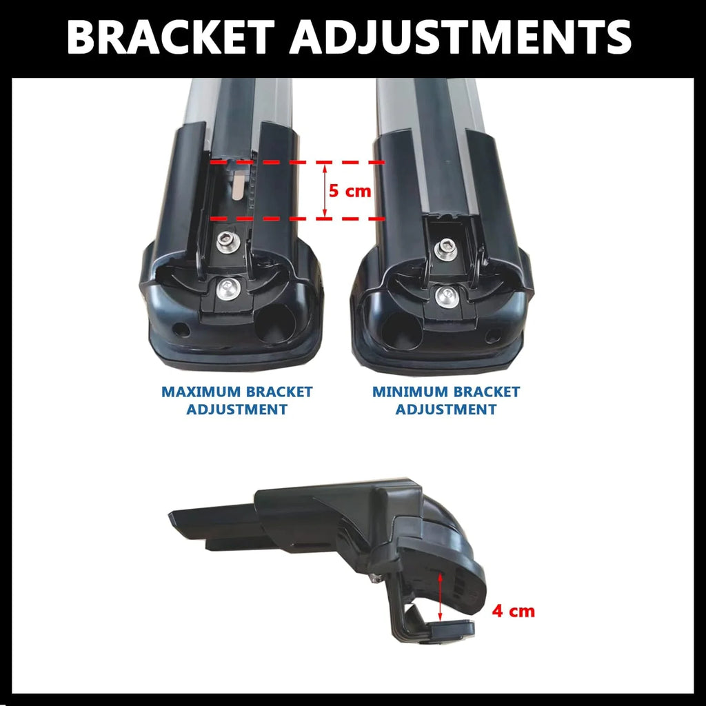 Roof Rack Crossbars for Raised Side Rails Silver O292817