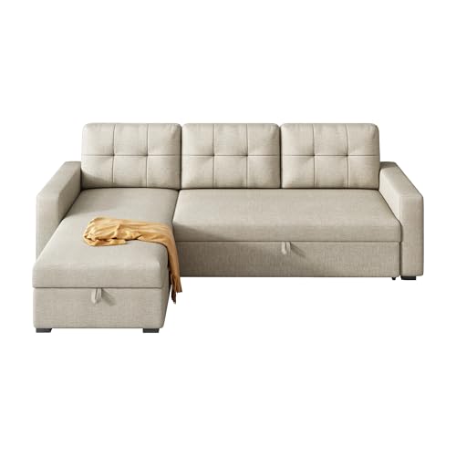 L Shaped Sleeper Sofa with Pull Out Bed and Storage Z562263