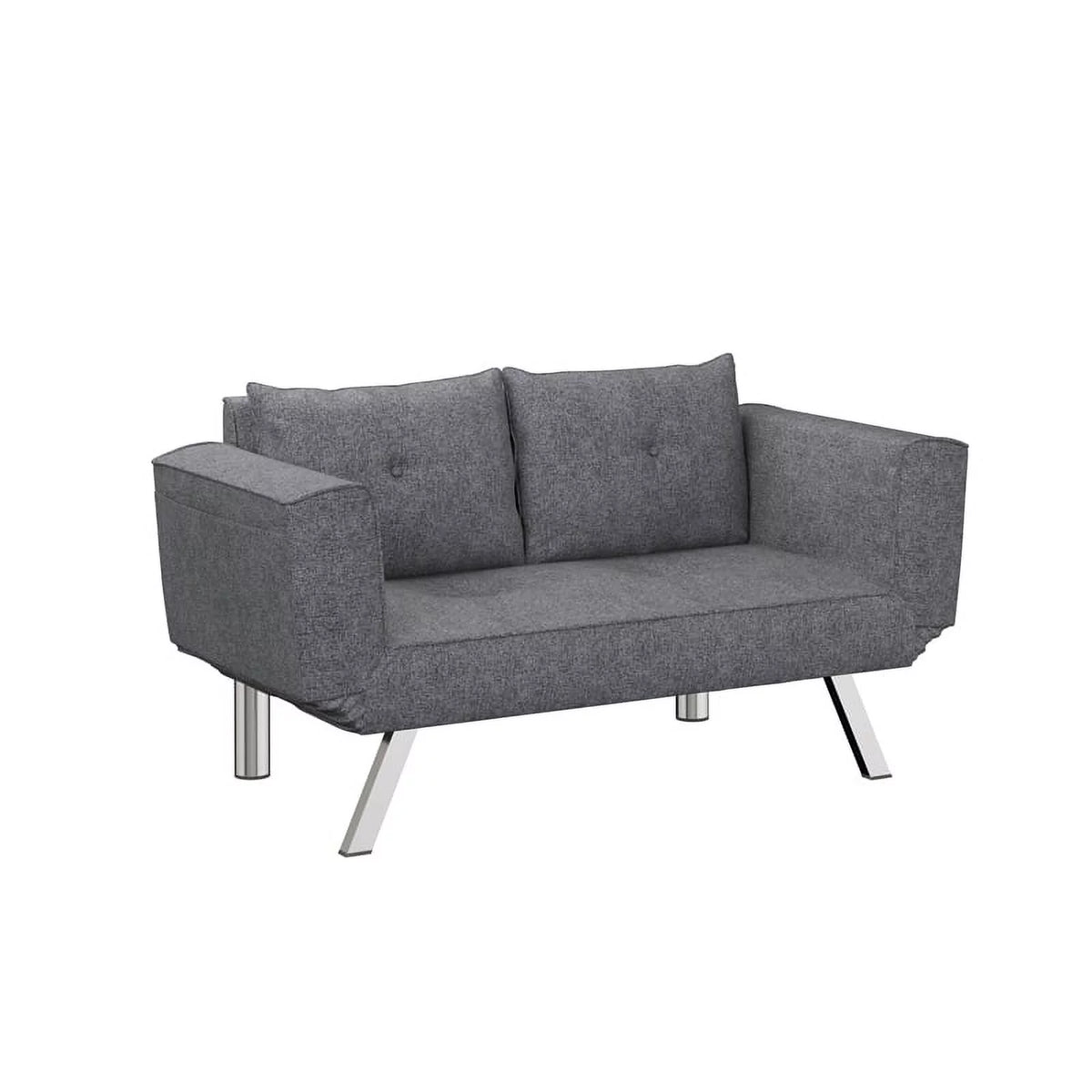 Dark Gray Fabric Convertible Sofa I703486