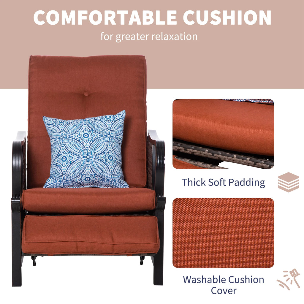 Outdoor Recliner Chair PE Wicker N266