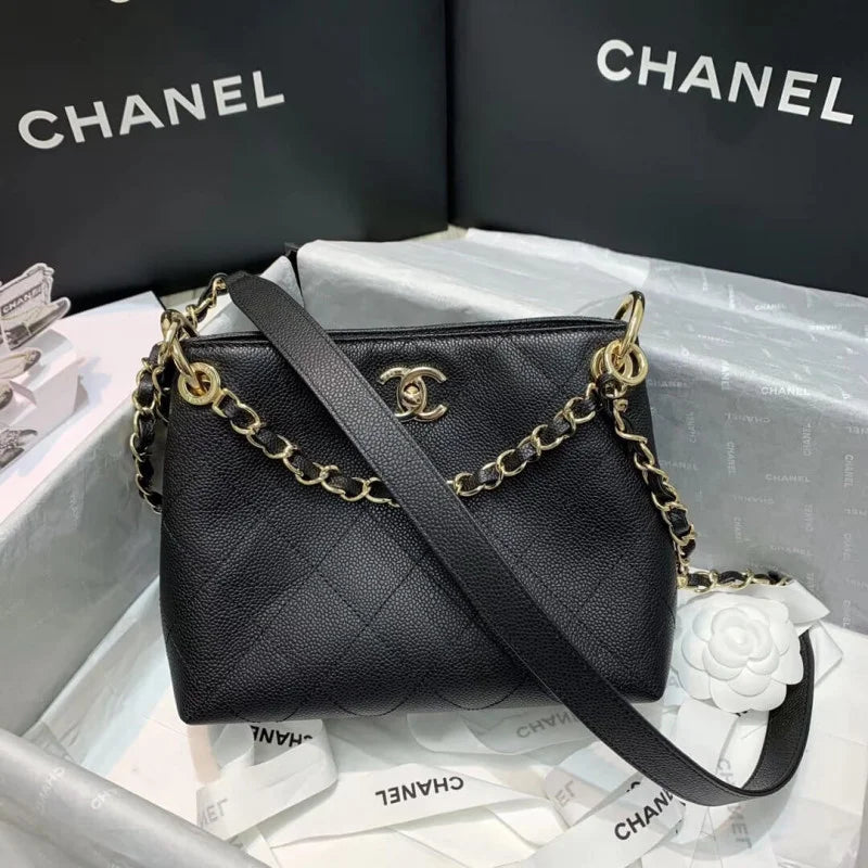 Grained Calfskin Small Hobo Bag P22974