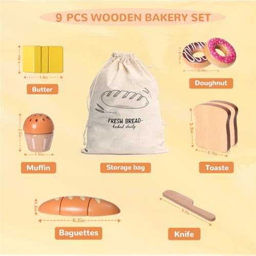 Wooden Bakery Playset with Storage Bag A846