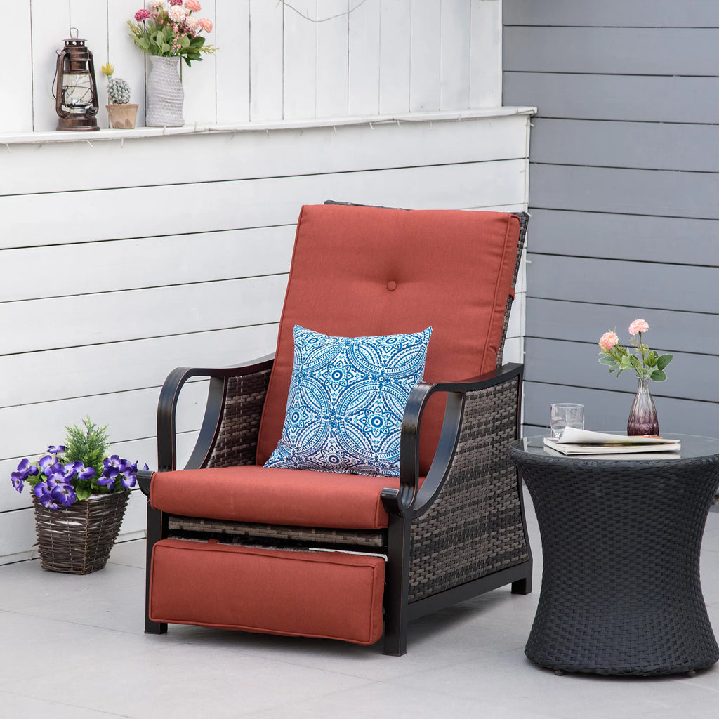 Outdoor Recliner Chair PE Wicker N266