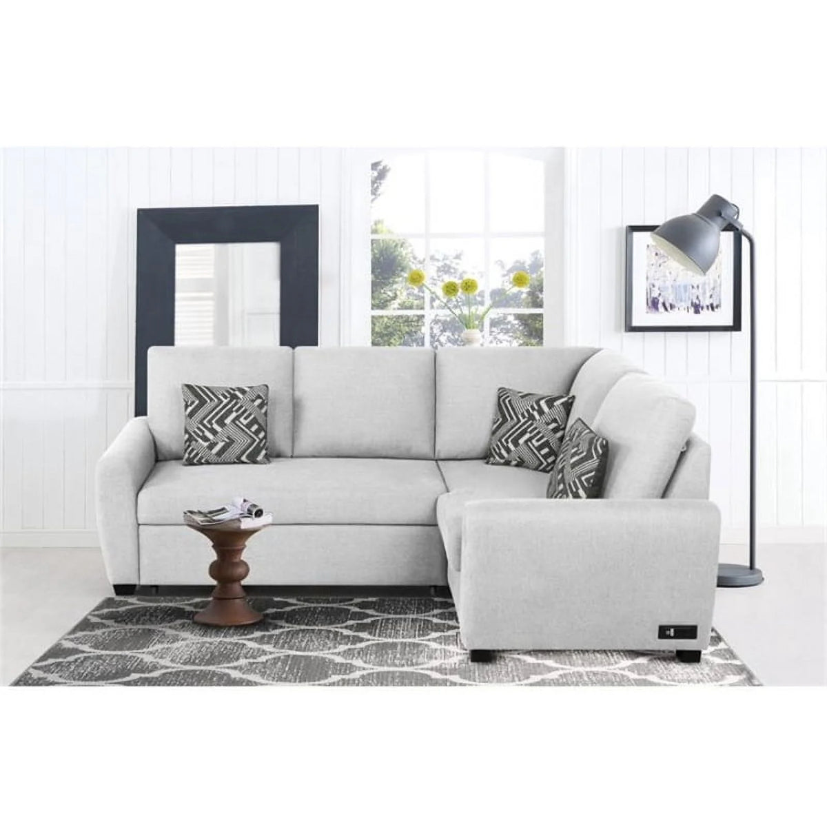 Ivory Convertible Sofa E365