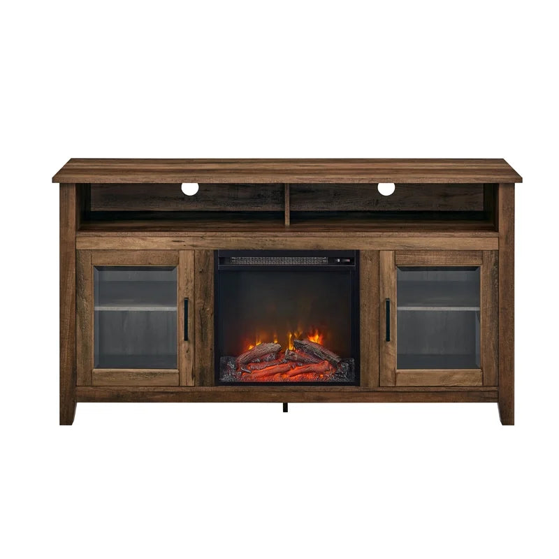58" MDF Glass Wood TV Stand M978825