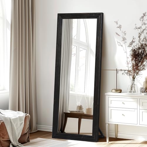 65"x24" Full Length Solid Wood Frame Floor Mirror Brown D297