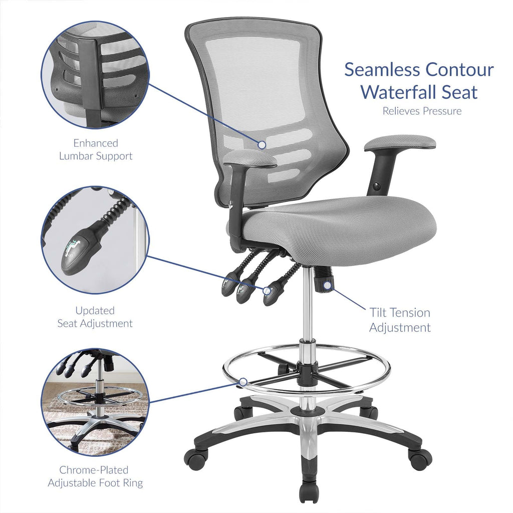 Gray Mesh Drafting Chair F552