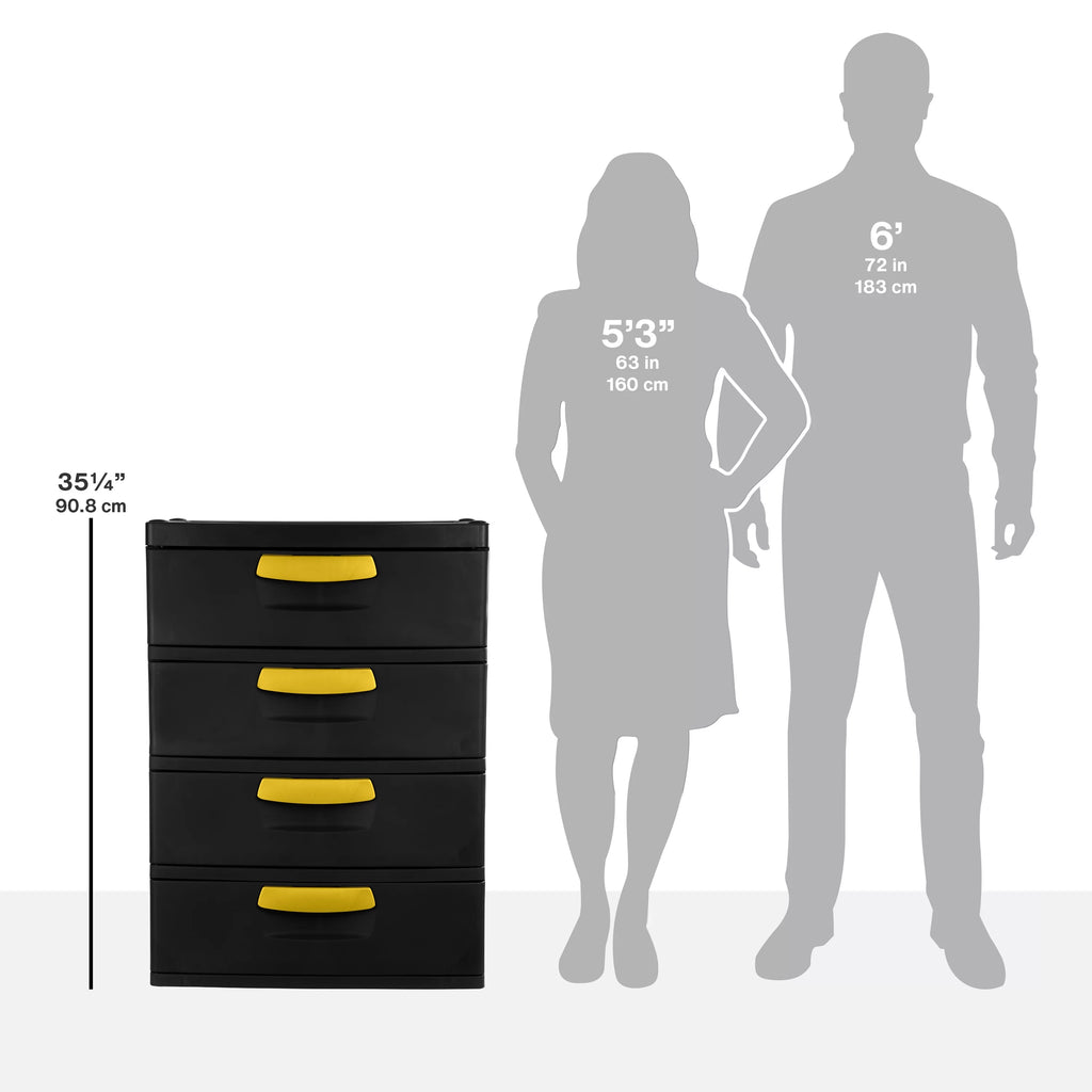 4 Drawer Unit Black O427438