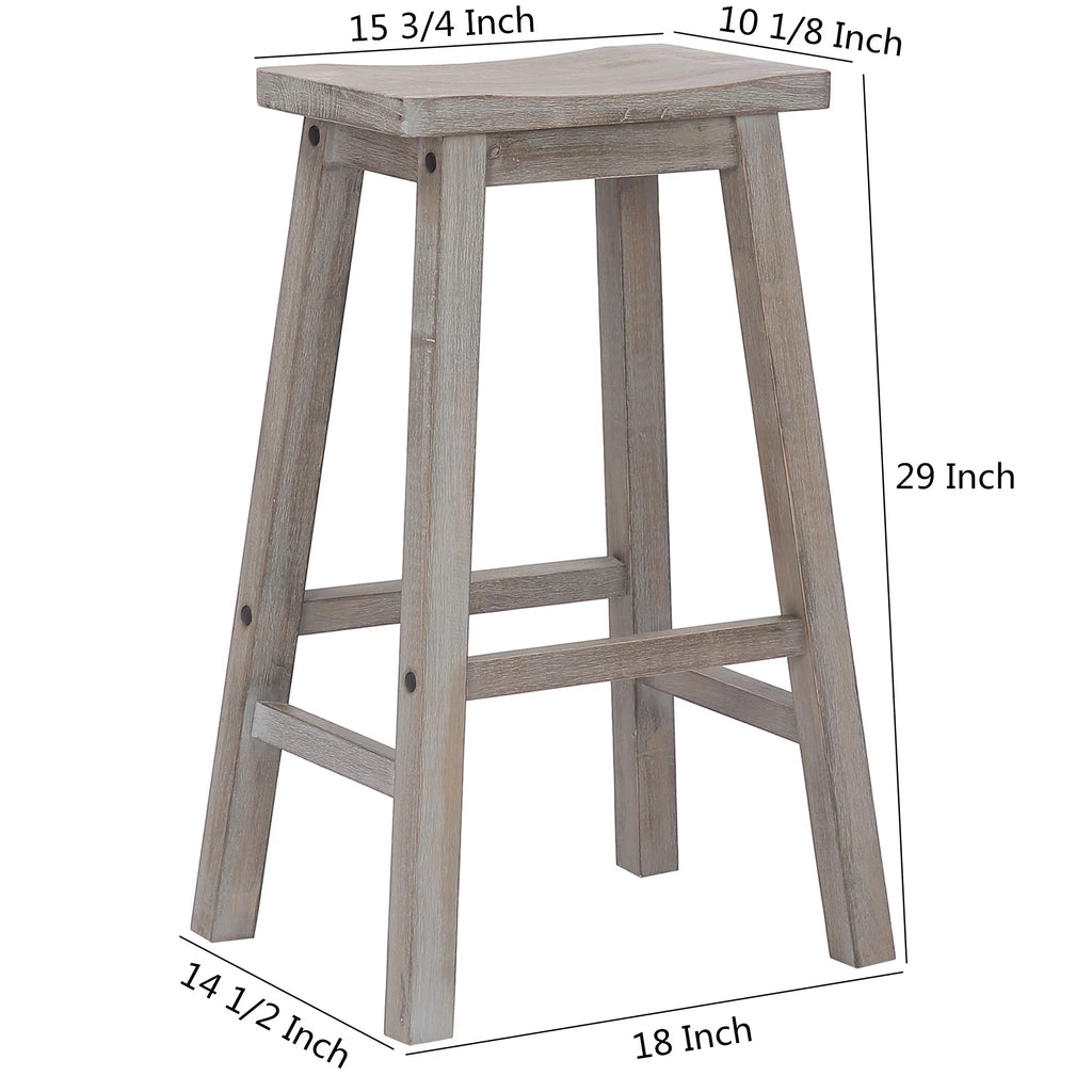 29 Inch Saddle Bar Stools Set of 2 Solid Wood Cherry T965539