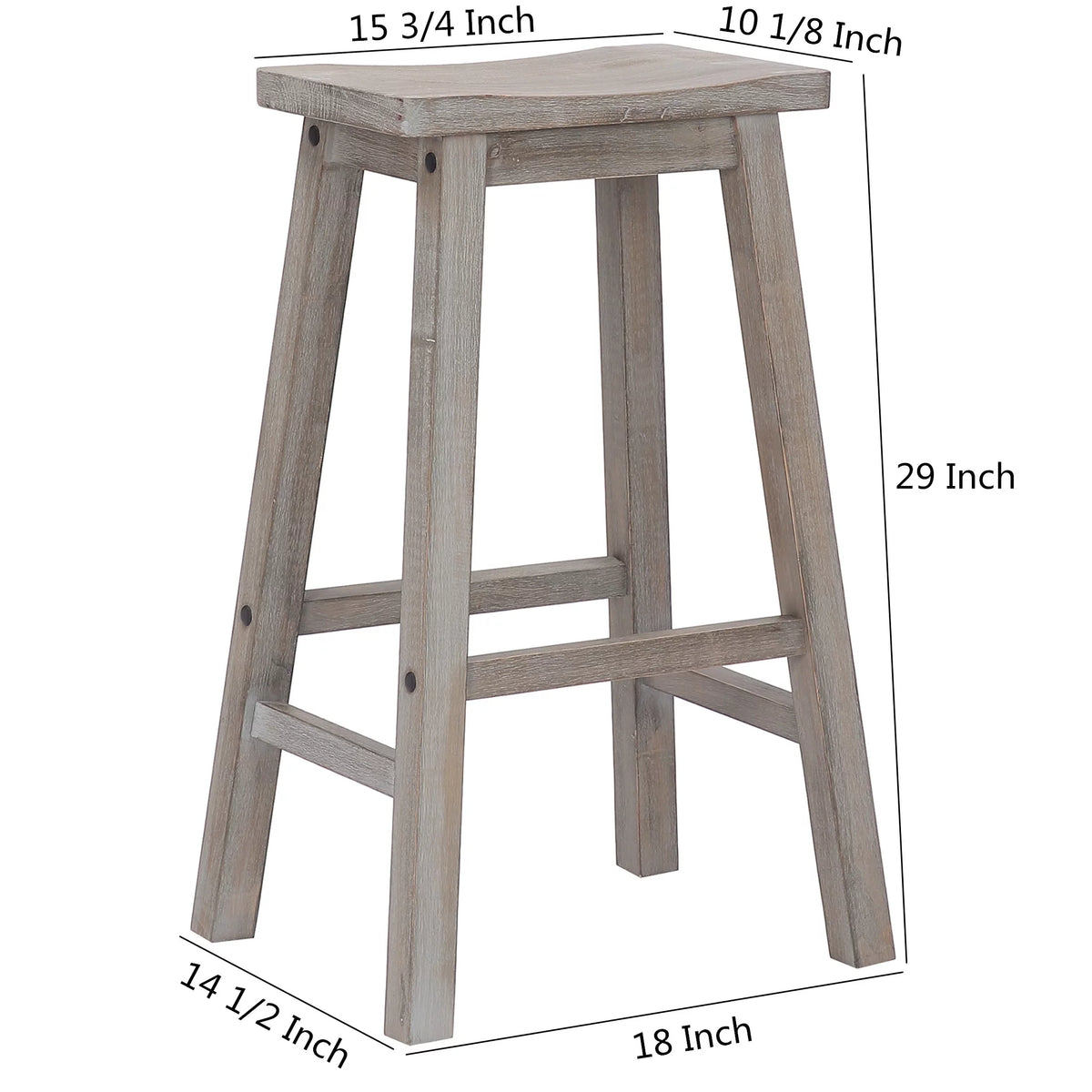 29 Inch Saddle Bar Stools Set of 2 Solid Wood Cherry T965539
