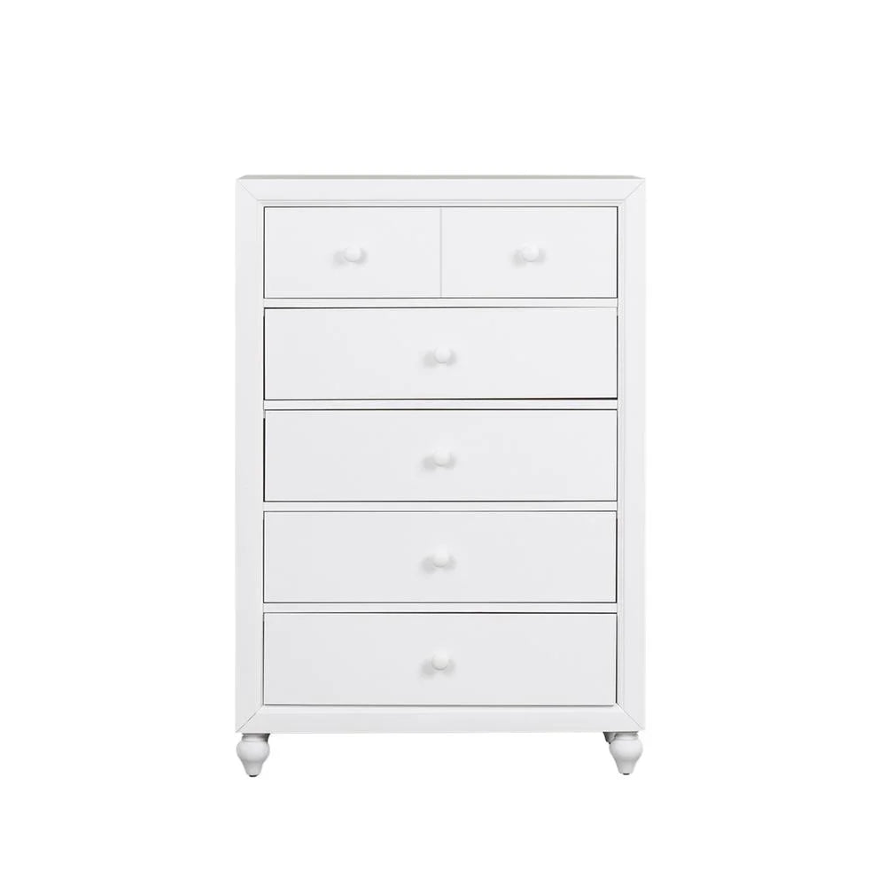 White 5 Drawer Chest O6281