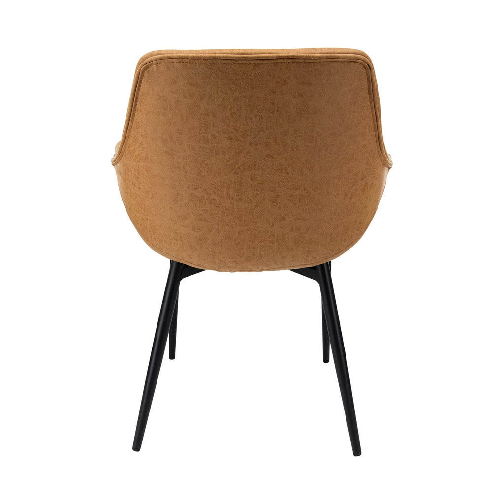Leather Dining Arm Chair with Metal Legs Set of 4 Y8445