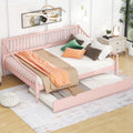 Pink Full Size Wood Daybed with Twin Trundle P680